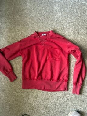Evereve  faded red Crewneck Pocket Sweatshirt
